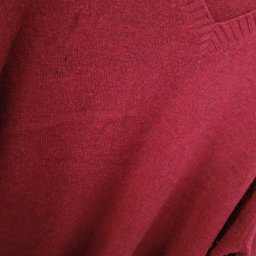 Brooks Brothers V Neck Italian Wool Sweater Red Men's XL grandpa academia - Picture 3 of 9